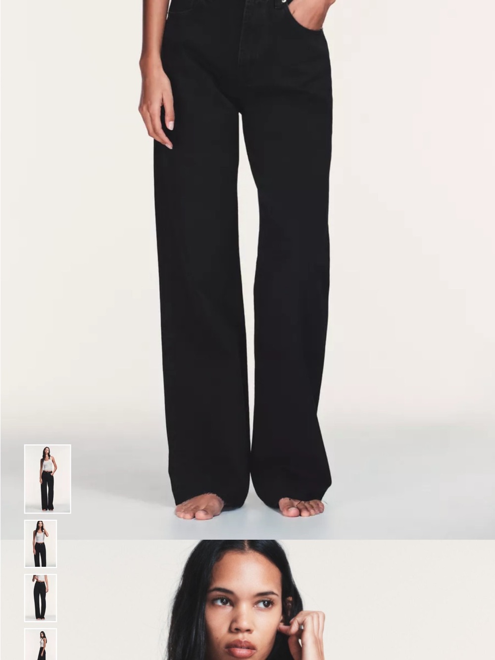 Zara Black Wide-Leg Jeans